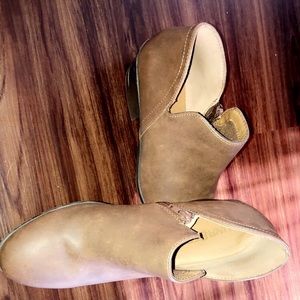 Brown Low-Stacked Heel Booties